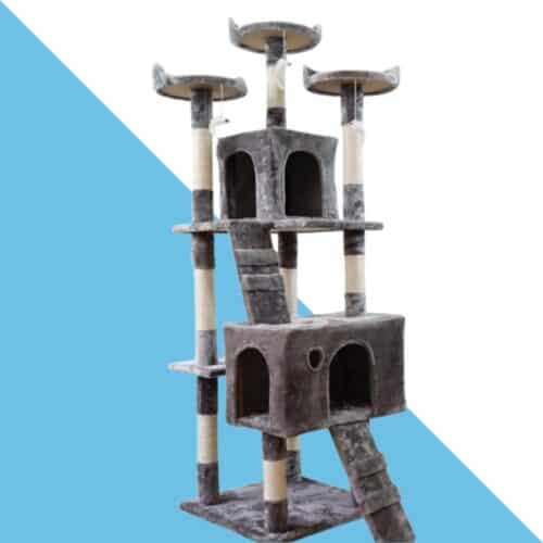 מתקן גירוד ענק עם 2 בתים וסולמות צבע אפור 170 ס"מ - JY865