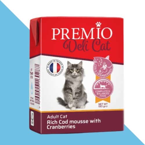 פרמיו דליקט בקרטונית מוס בקלה וחמוציות לחתול בוגר 190 גרם