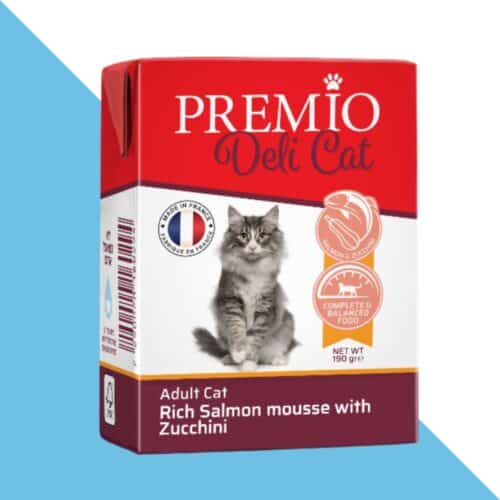 פרמיו דליקט בקרטונית מוס סלמון וזוקיני לחתול בוגר 190 גרם