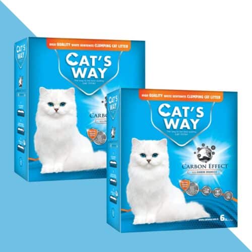 2 חבילות חול מתגבש לחתול בתוספת פחם 6 ליטר Cats Way
