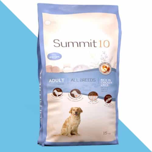 סאמיט 10 עוף ואורז לכלב בוגר 15 ק"ג summit10