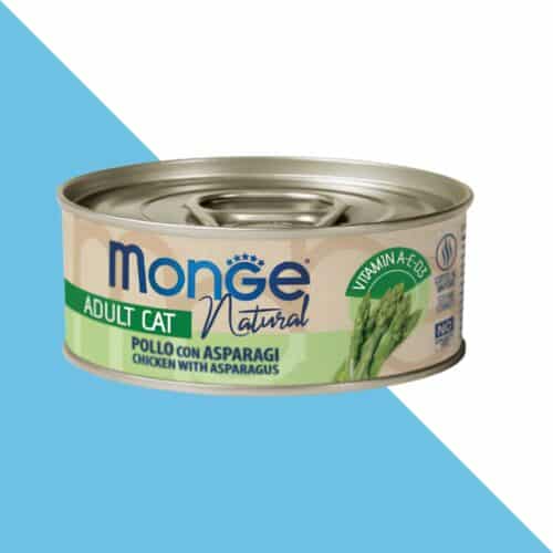 מונג מעדן לחתול נאטורל עוף ואספרגוס 80 גרם MONGE